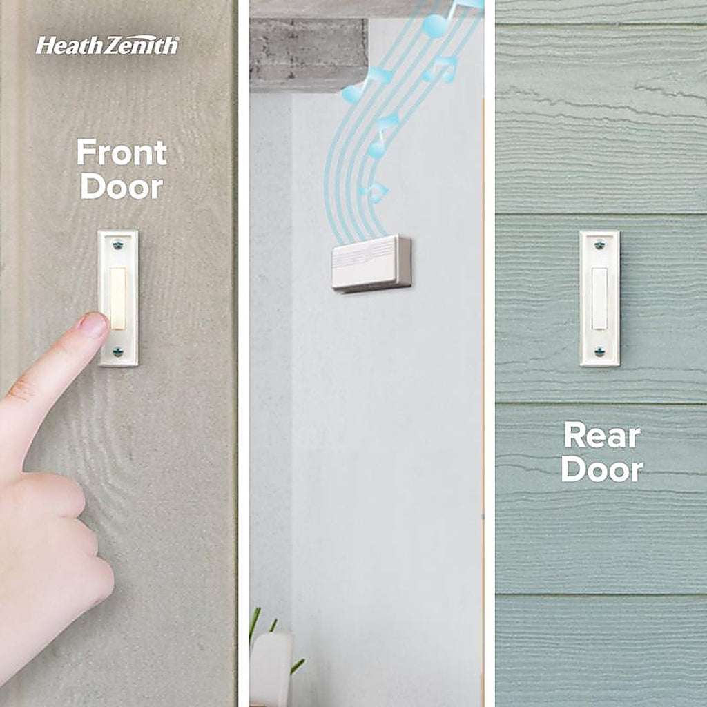 Heath-Zenith SL-27102-90 White Plastic Wired Door Chime Kit