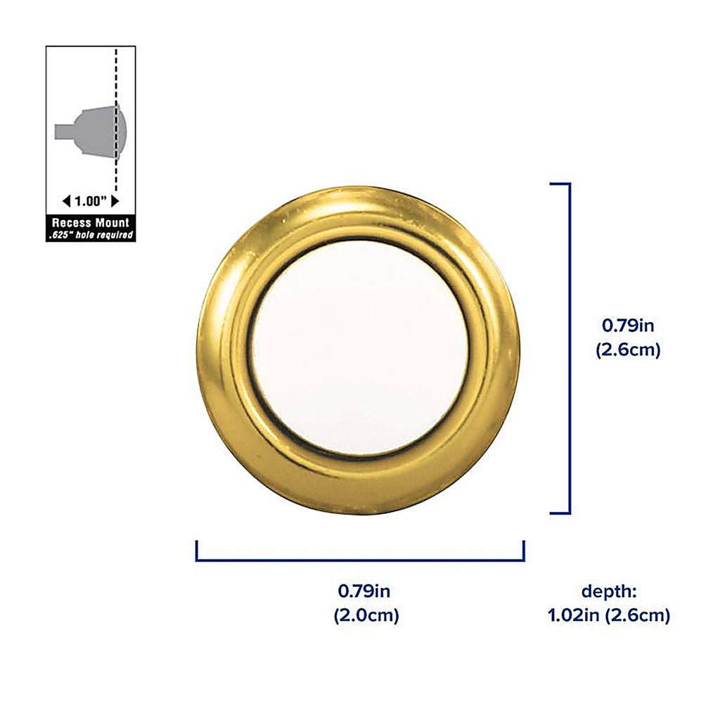 Heath-Zenith SL-765-00 Polished Brass Gold/White Metal Wired Pushbutton Doorbell