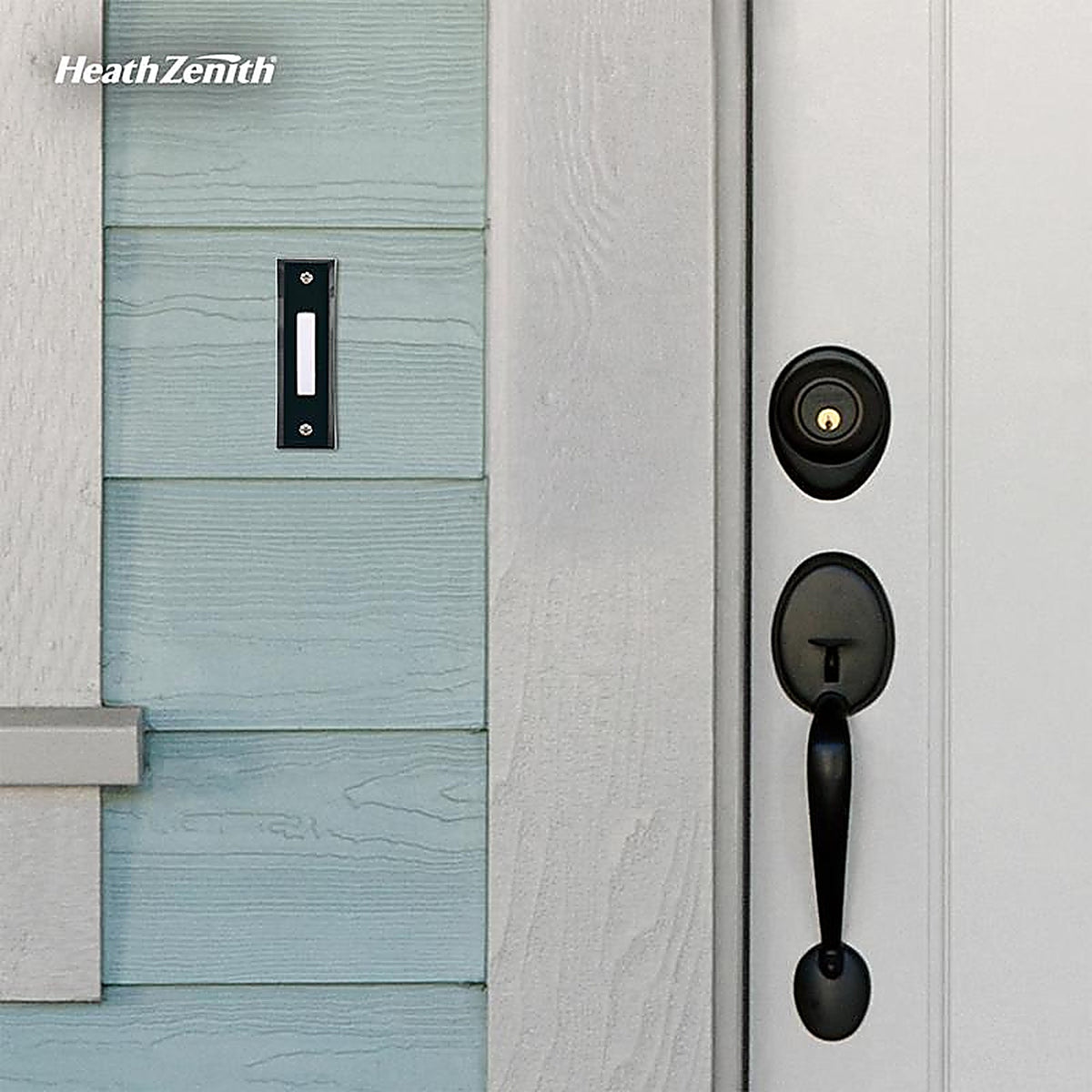 Heath-Zenith SL-664-03 Black Plastic Wired Pushbutton Doorbell