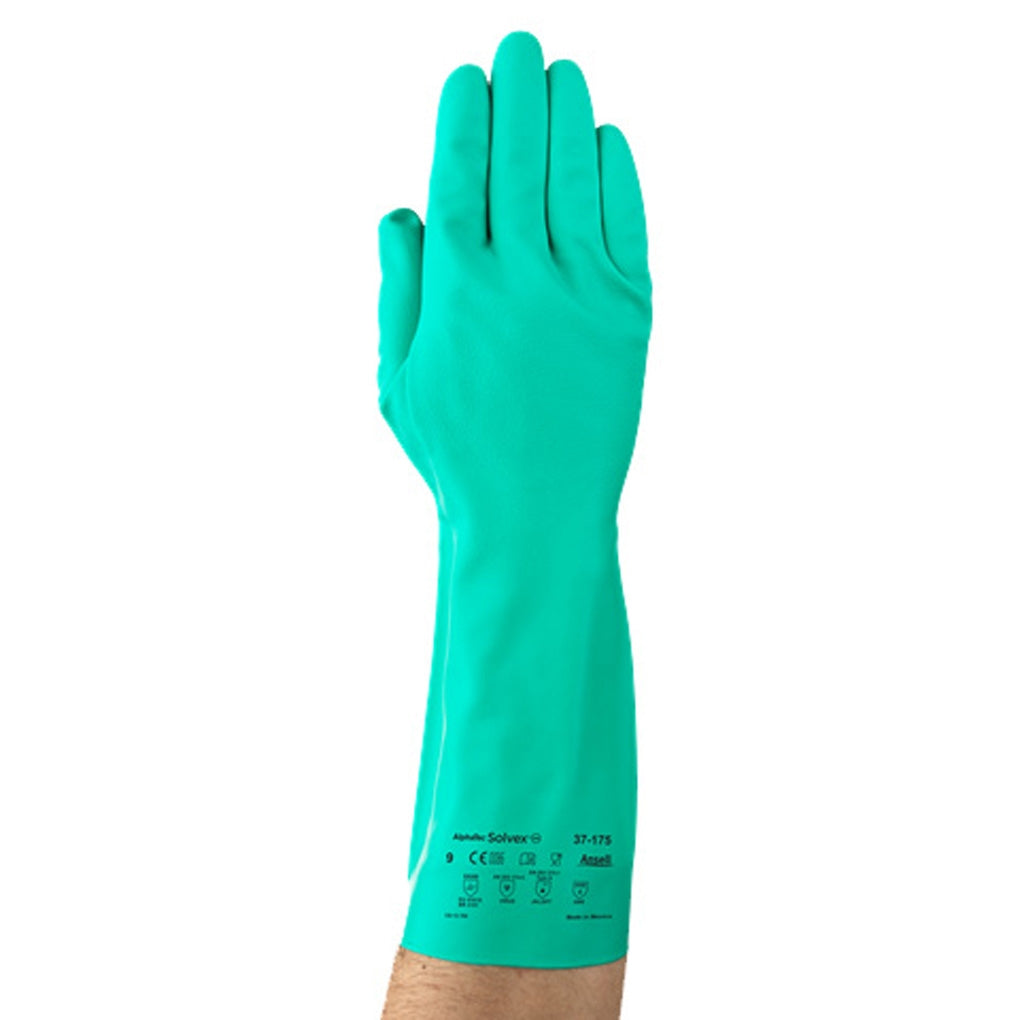Ansell 37-175R Solvex Nitrile Flock Lined Gloves Large