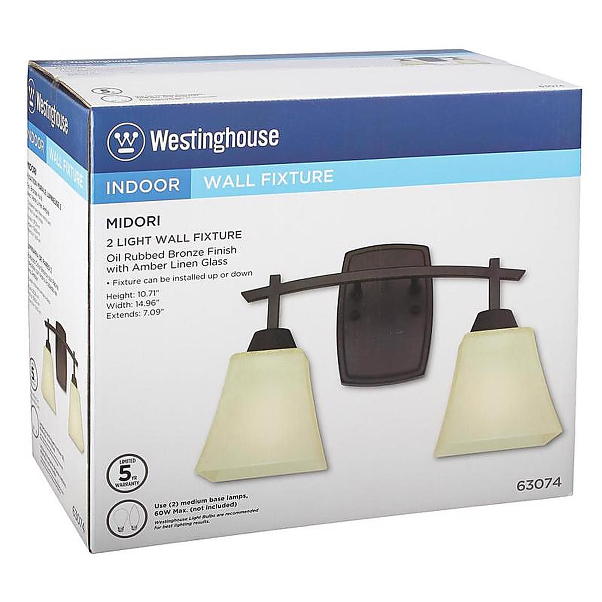 Westinghouse 63074 Midori 2-Light Oil Rubbed Bronze Wall Sconce