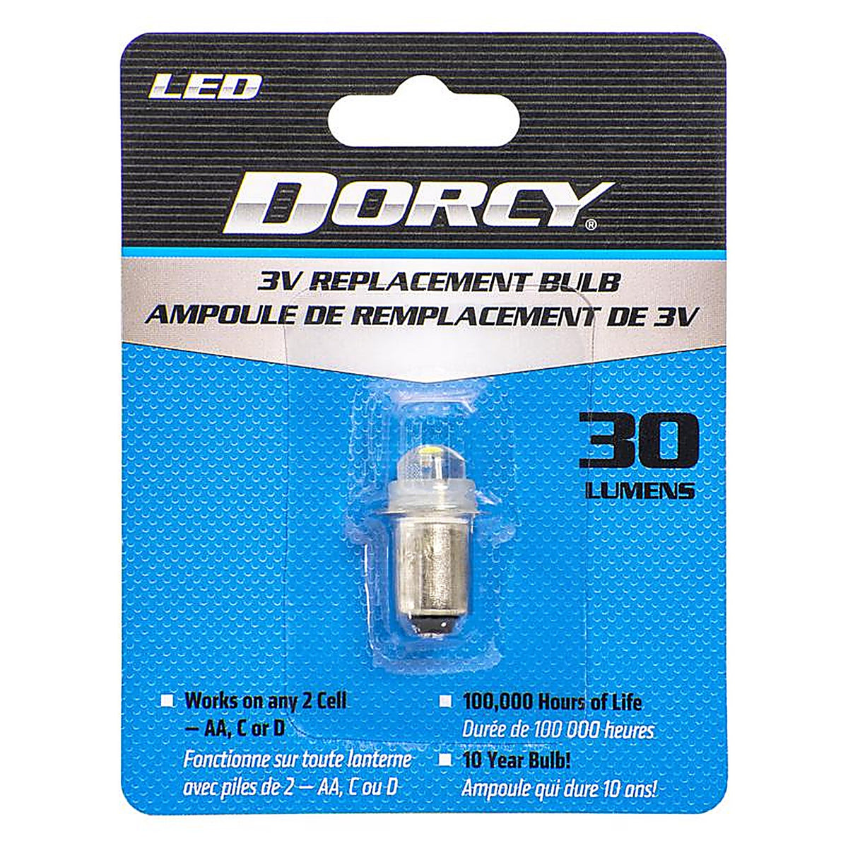 Dorcy 41-1643 LED Flashlight Bulb 3 volt Bayonet Base
