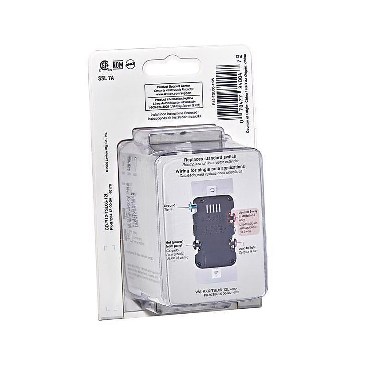 Leviton TSL06-1KW White 600 watt Toggle Dimmer Switch 1/Pack