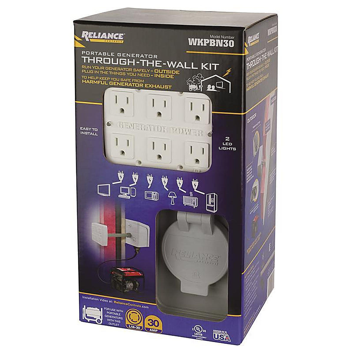 Reliance WKPBN30 30 amps 125 volt 6 circuits Surface Mount Generator Power Transfer Kit
