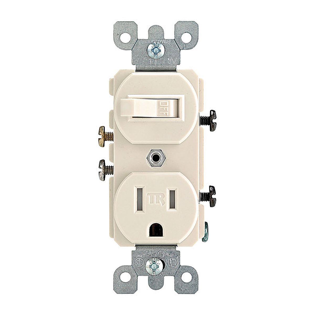 Leviton T5225-T 15 amps 125 volt Duplex Light Almond Combination Switch/Outlet 5-15R