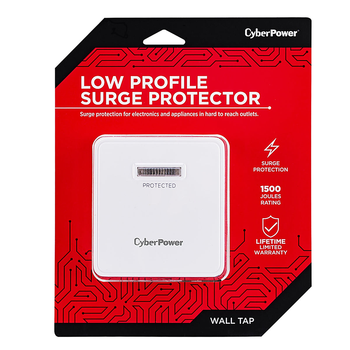 Cyberpower HT200W 1500 J 0 ft. L 2 outlets Surge Protector Wall Tap