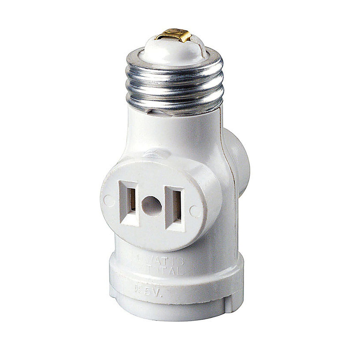 Leviton 1403-W Plastic Keyless Lampholder w/Outlet 1/Pack