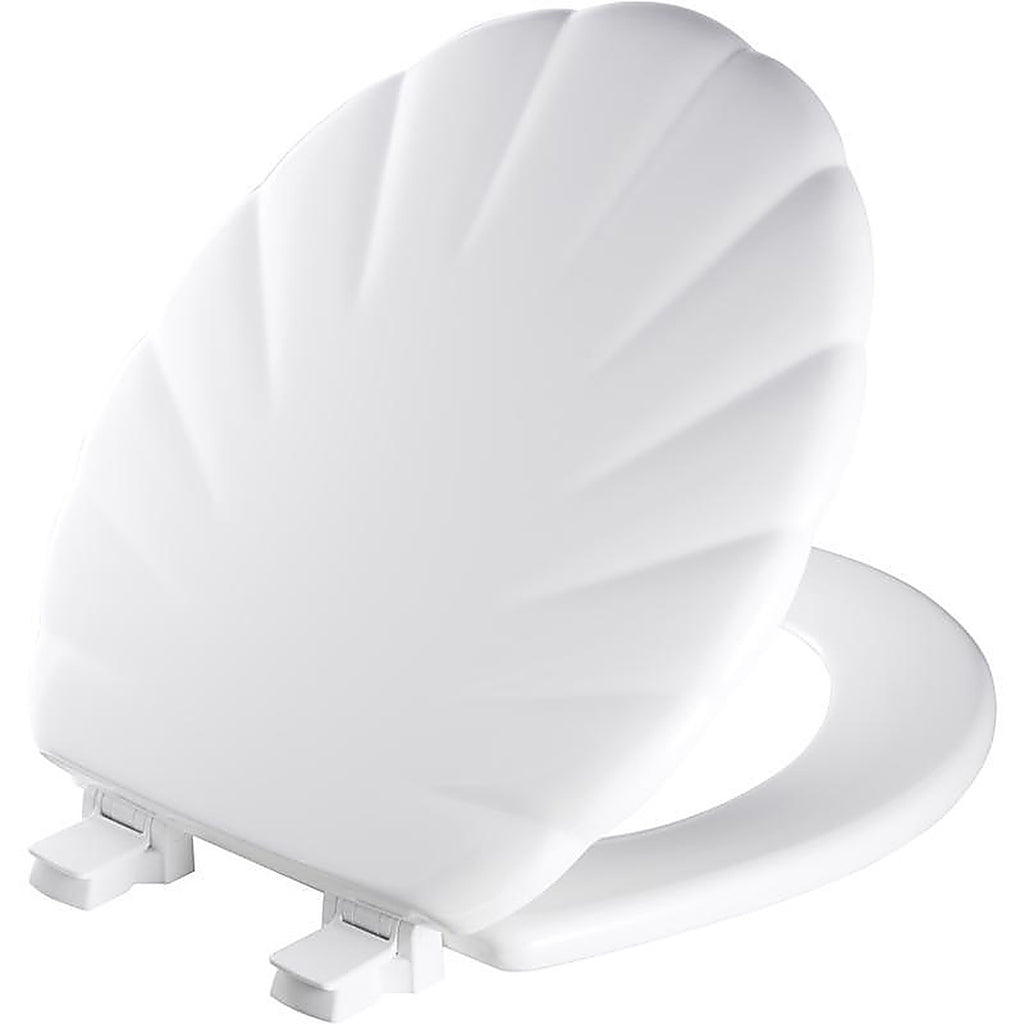 Bemis 22ECA 000 Mayfair Never Loosens Round White Molded Wood Toilet Seat