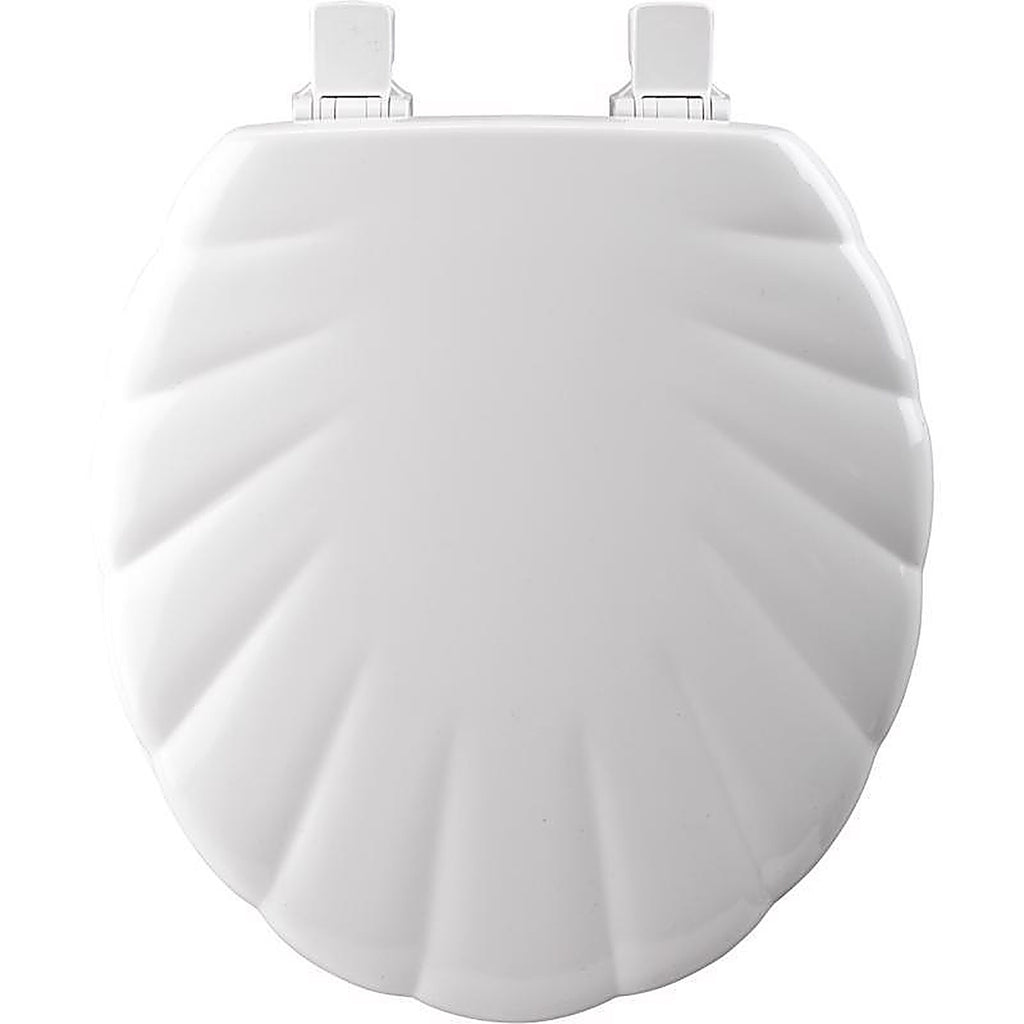 Bemis 22ECA 000 Mayfair Never Loosens Round White Molded Wood Toilet Seat