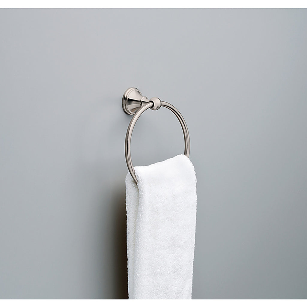 Delta 138033 Crestfield Satin Nickel Towel Ring Die Cast Zinc