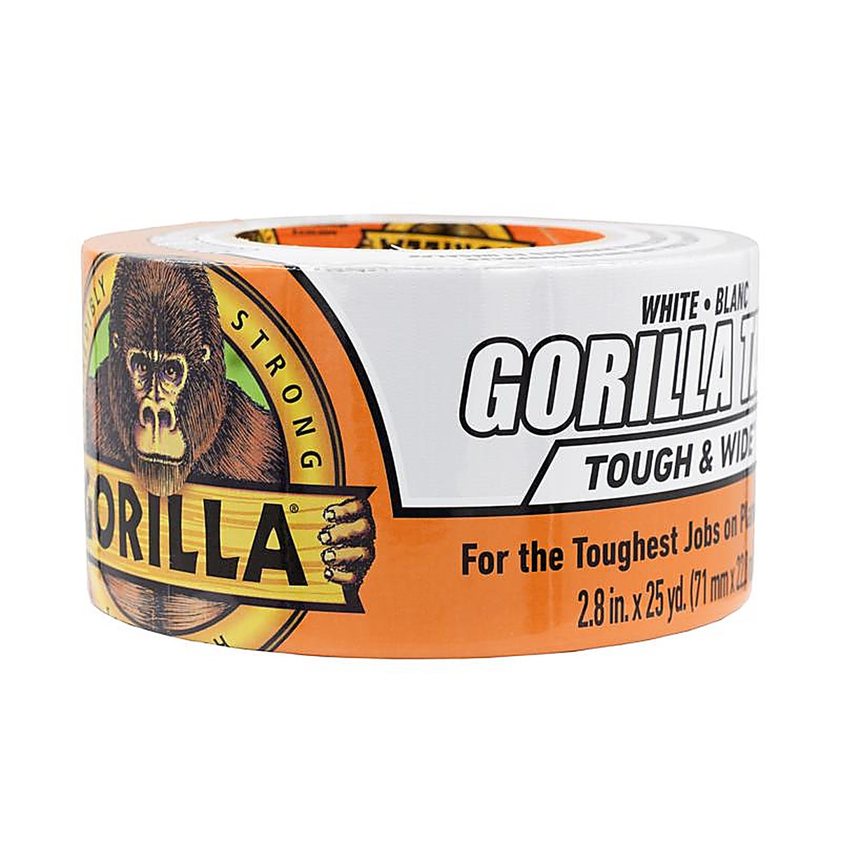 Gorilla 6025302 Tough & Wide 2.88 in. W x 25 yd. L White Duct Tape