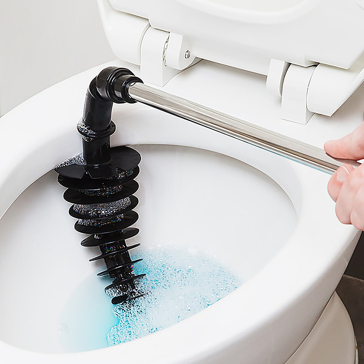 Juka TOILSHB101 ToiletShroom Toilet Plunger with Holder 21 in. L x 3 in. Dia.