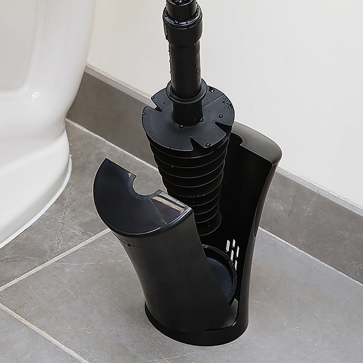 Juka TOILSHB101 ToiletShroom Toilet Plunger with Holder 21 in. L x 3 in. Dia.