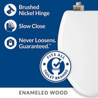 Bemis 126NISL-000 Mayfair Slow Close Elongated White Molded Wood Toilet Seat