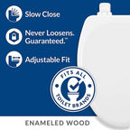 Bemis 43SLOW-000 Mayfair Slow Close Round White Molded Wood Toilet Seat