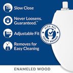 Bemis 47SLOW-000 Mayfair Slow Close Round White Molded Wood Toilet Seat
