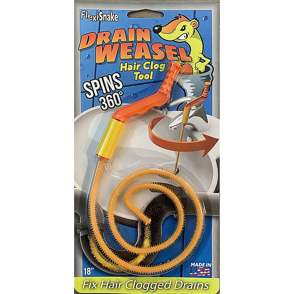 Flexisnake DWMH-20-1024 The Drain Weasel 1.5 ft. L Hair Clog Tool