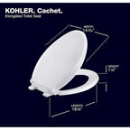 Kohler RB4636-0 Cachet Slow Close Elongated White Plastic Toilet Seat
