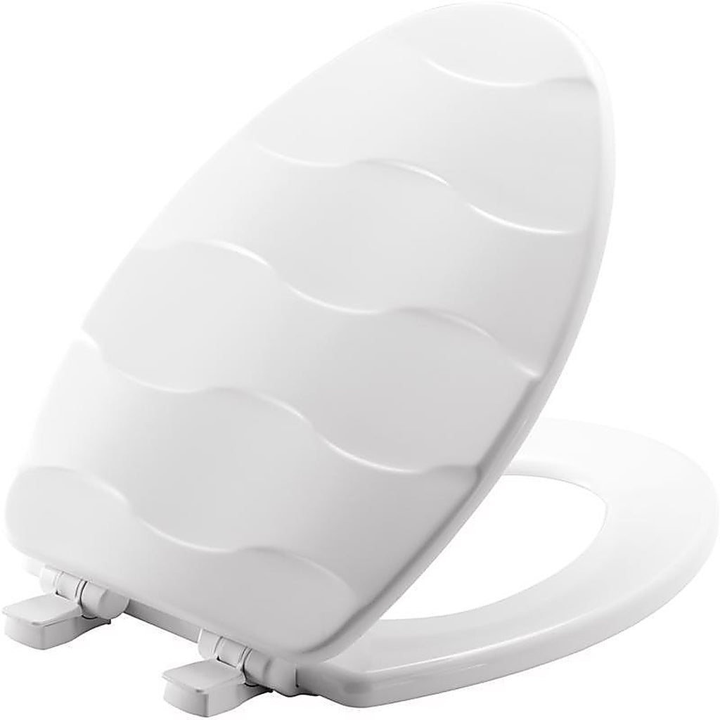 Bemis 133SLOW-000 Mayfair Slow Close Elongated White Enameled Wood Toilet Seat