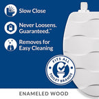 Bemis 133SLOW-000 Mayfair Slow Close Elongated White Enameled Wood Toilet Seat