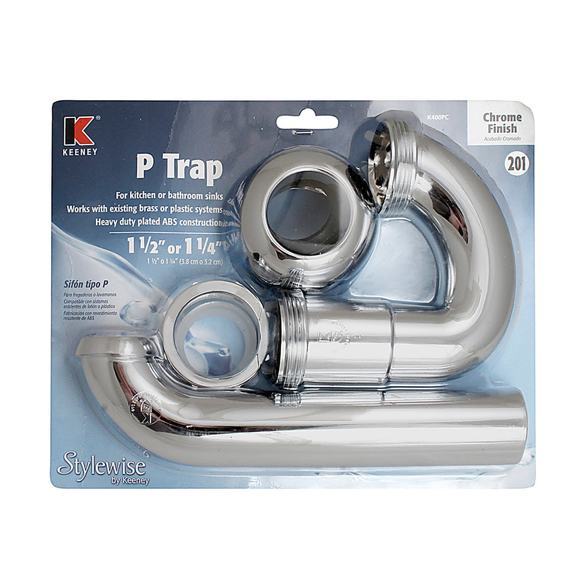 Keeney K400PC 1-1/2 in. Dia. x 10-3/4 in. L Plastic P-Trap
