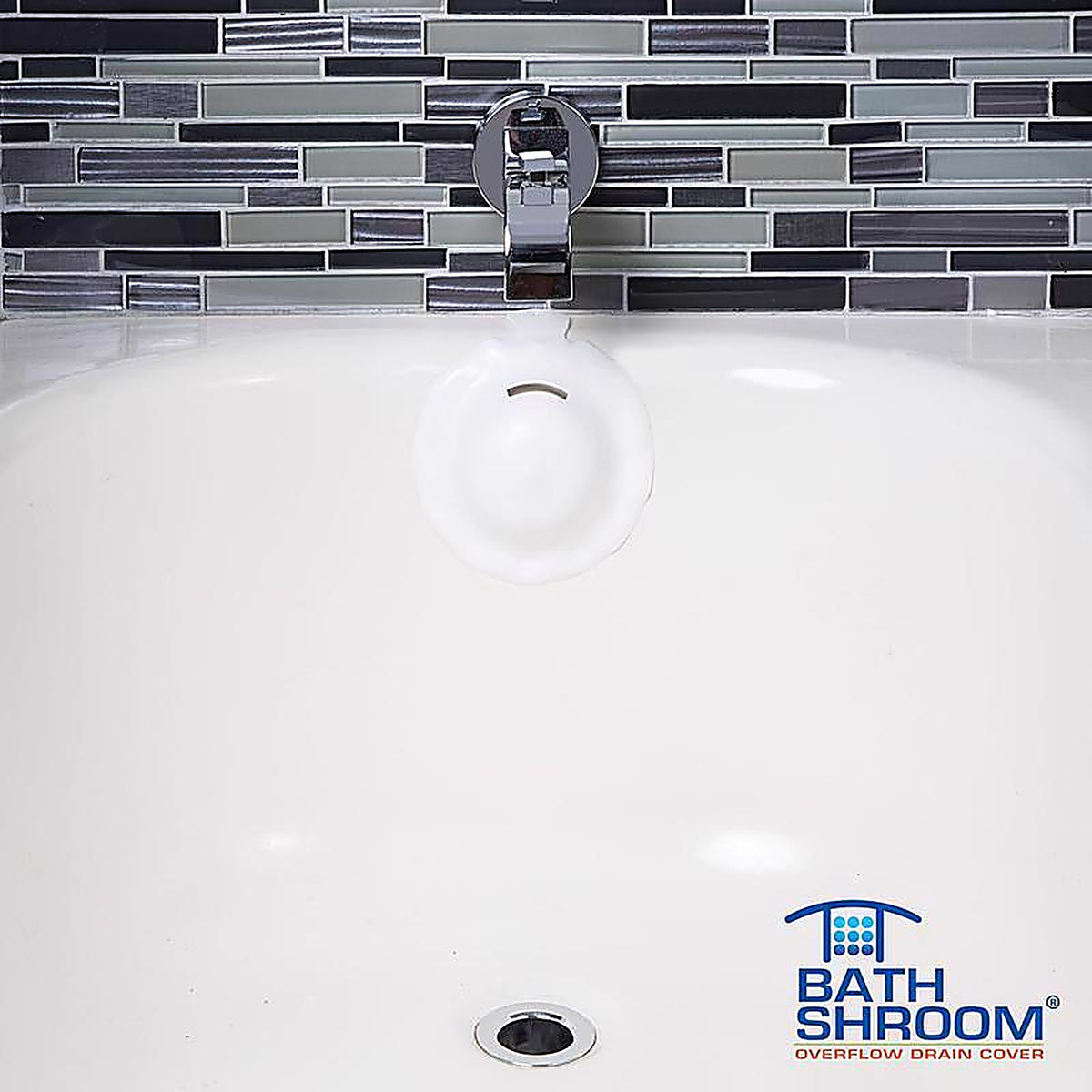 Tubshroom BTHSH620 BathShroom Matte Plastic Overflow Drain Cover