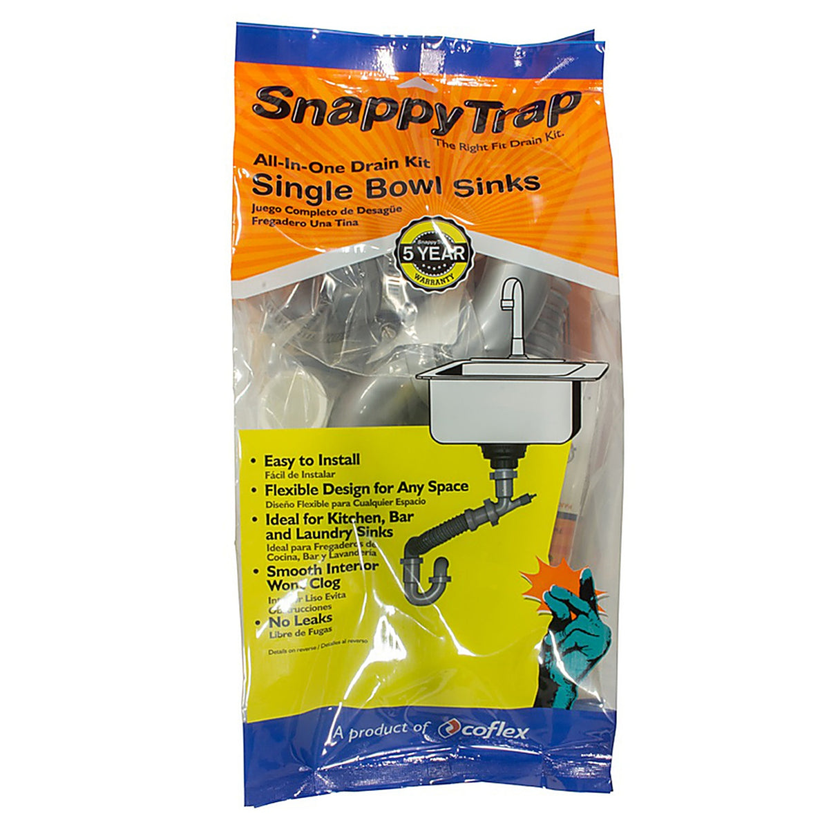Snappy Trap DK-100-AH 1-1/2 in. Dia. PVC Single Sink Drain Kit