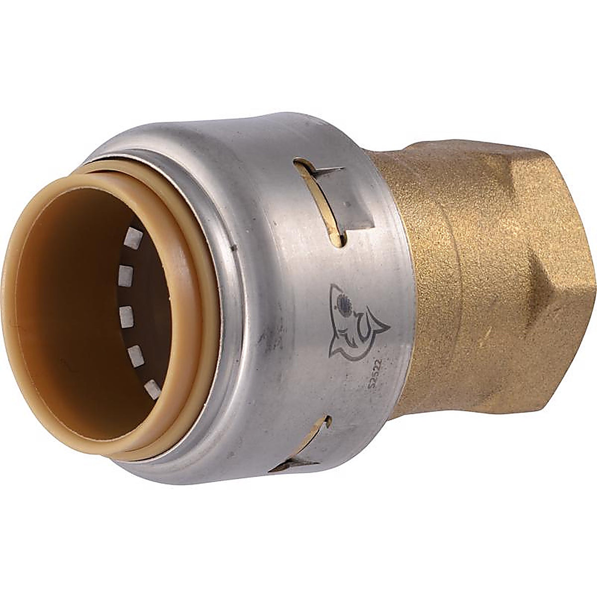 Sharkbite U092LFA Push to Connect 3/4 in. Female x 1/2 in. Dia. PTC Brass Adapter