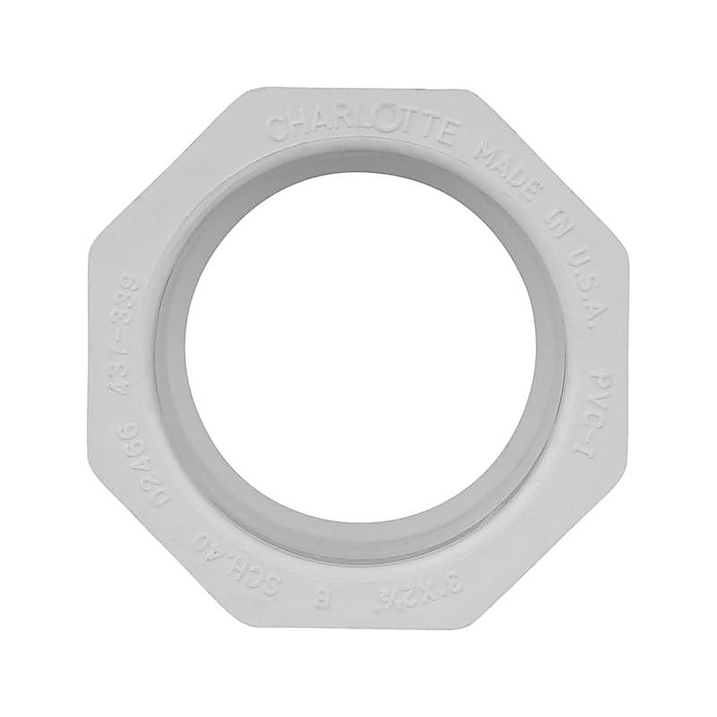 Charlotte Pipe PVC 02107 3800 Schedule 40 3 in. Slip x 2-1/2 in. Dia. Slip PVC Reducing Bushing