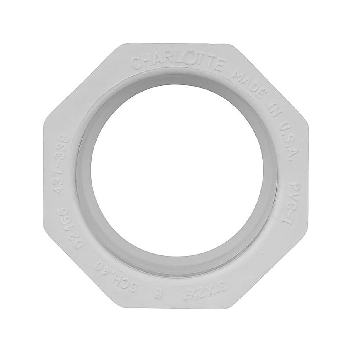 Charlotte Pipe PVC 02107 3800 Schedule 40 3 in. Slip x 2-1/2 in. Dia. Slip PVC Reducing Bushing