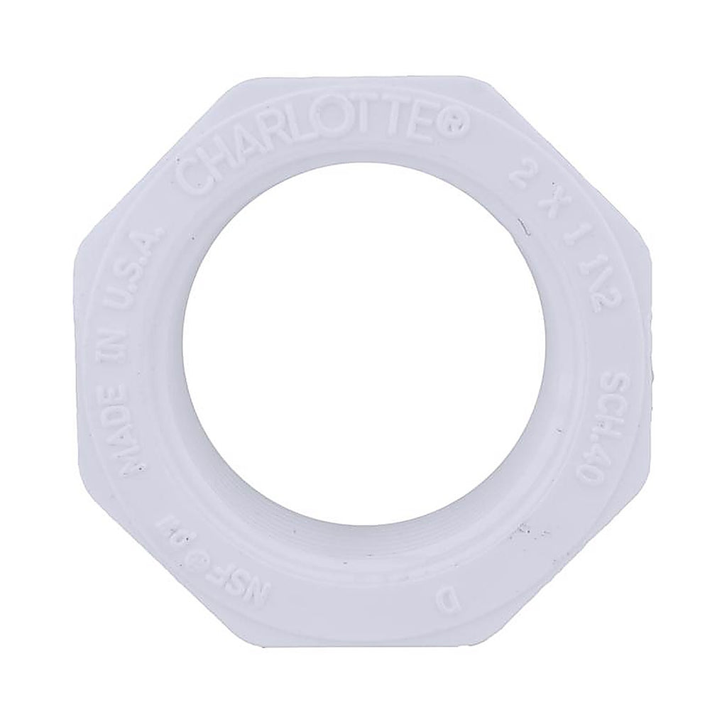Charlotte Pipe PVC 02108 4400 Schedule 40 2-1/2 in. Spigot x 2 in. Dia. FPT PVC Reducing Bushing