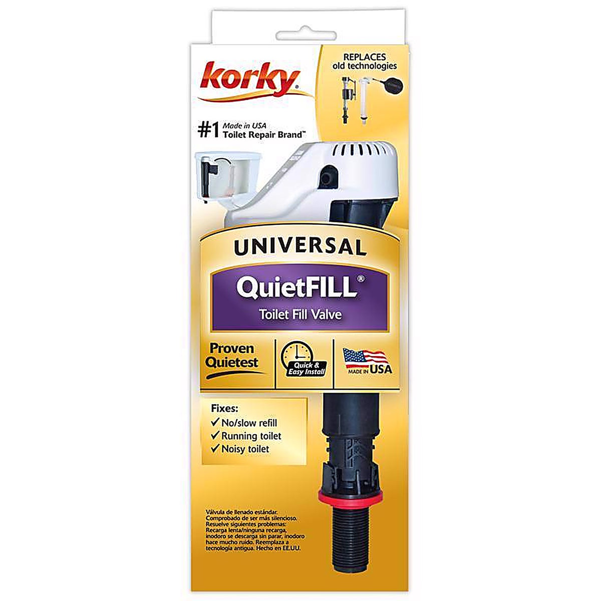 Korky 528 QuietFill Toilet Fill Valve Red For Universal