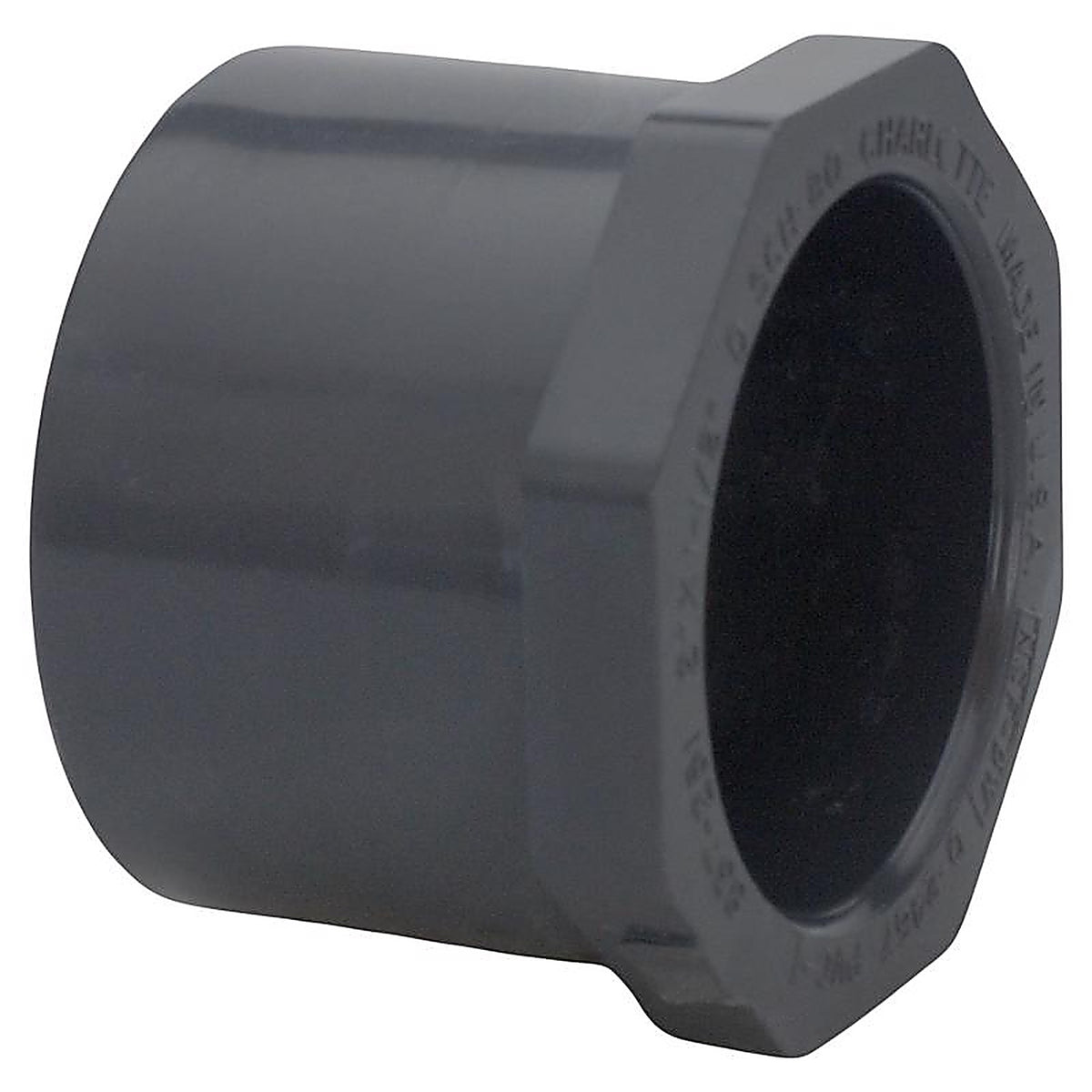 Charlotte Pipe PVC 08107 4000 Schedule 80 2 in. Spigot x 1-1/2 in. Dia. Slip PVC Reducing Bushing