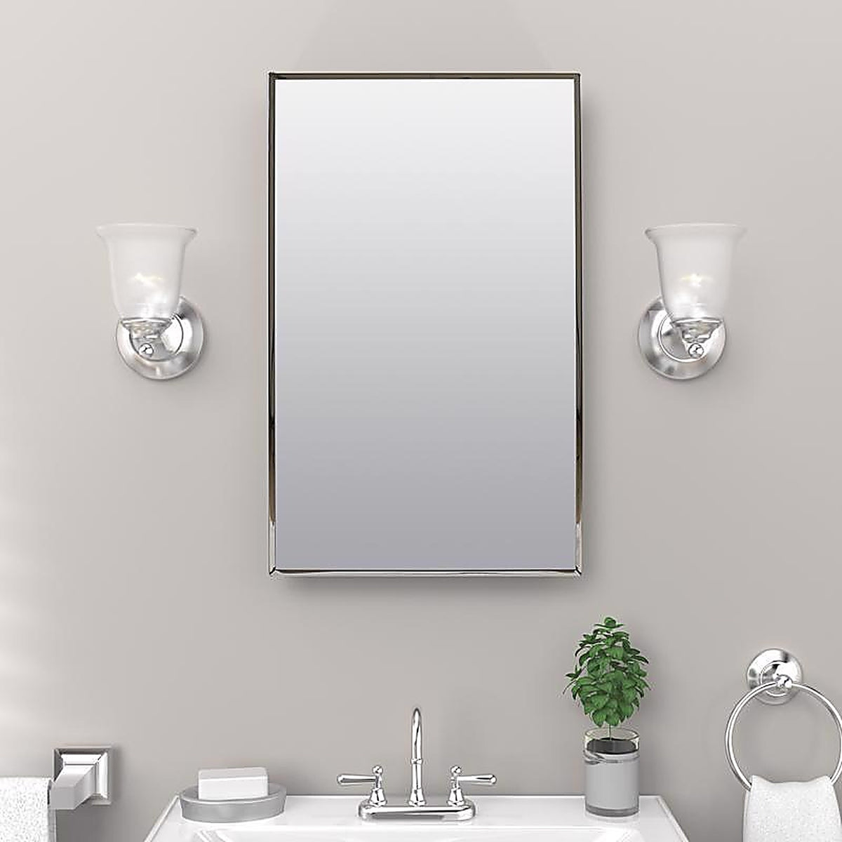 Zenith Home 105 26.13 in. H x 16.13 in. W x 4-1/2 in. D Rectangle Medicine Cabinet