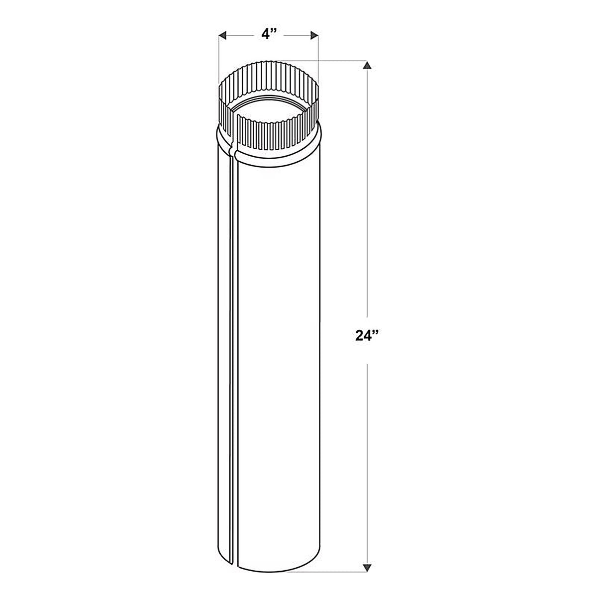 Imperial GV0355 4 in. Dia. x 24 in. L Galvanized Steel Furnace Pipe