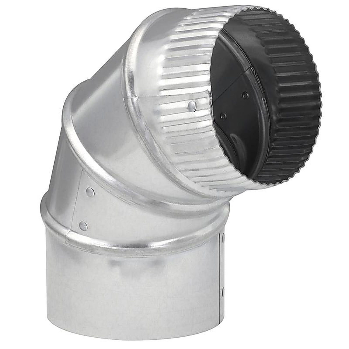 Imperial GV0284-C 4 in. Dia. x 4 in. Dia. Adjustable 90 deg. Galvanized Steel Stove Pipe Elbow