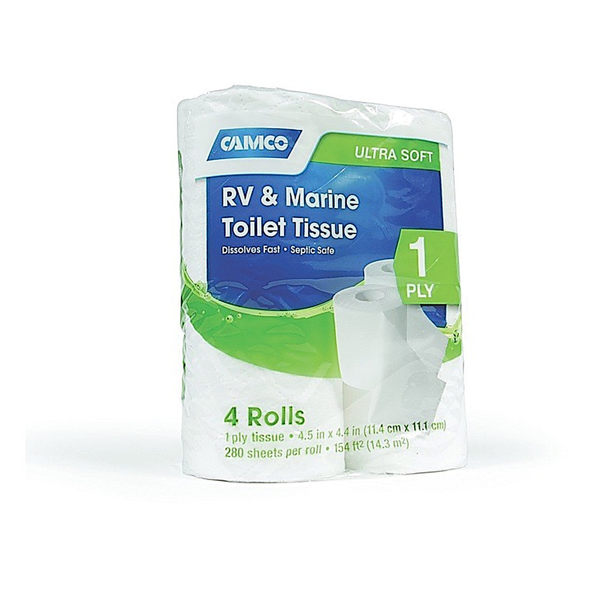 Camco - 40276 - Tst 1 Ply Toilet Tissue 4 Rolls, 280 Sheets