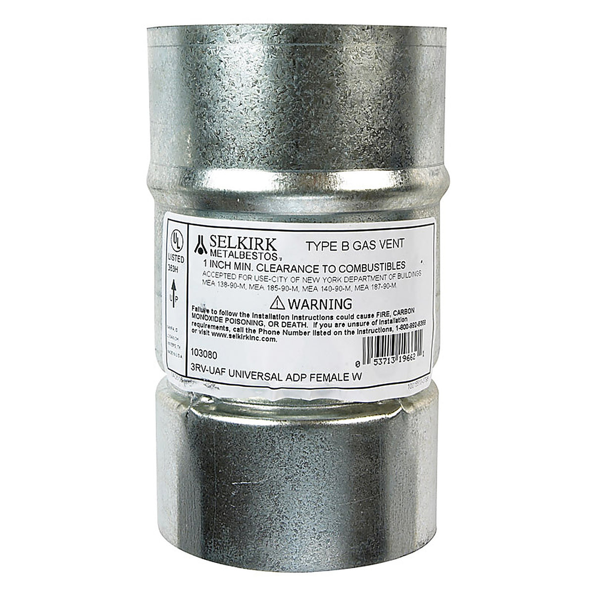 Selkirk 103080 Adjustable Stainless Steel Universal Female Adapter