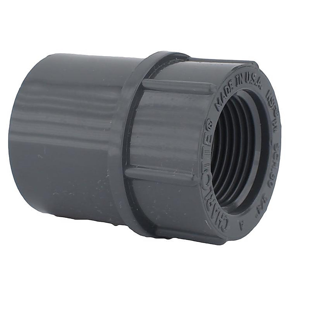 Charlotte Pipe PVC 08101 1400 Schedule 80 1 in. Slip x 1 in. Dia. FPT PVC Adapter