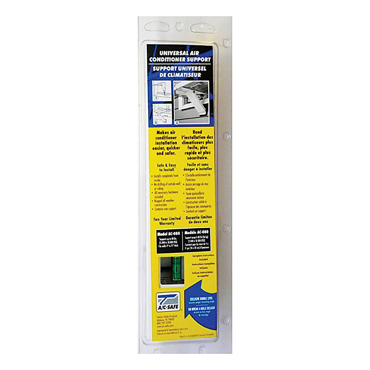 AC Safe A/C-080 White Steel Universal Air Conditioner Support 80 lb.