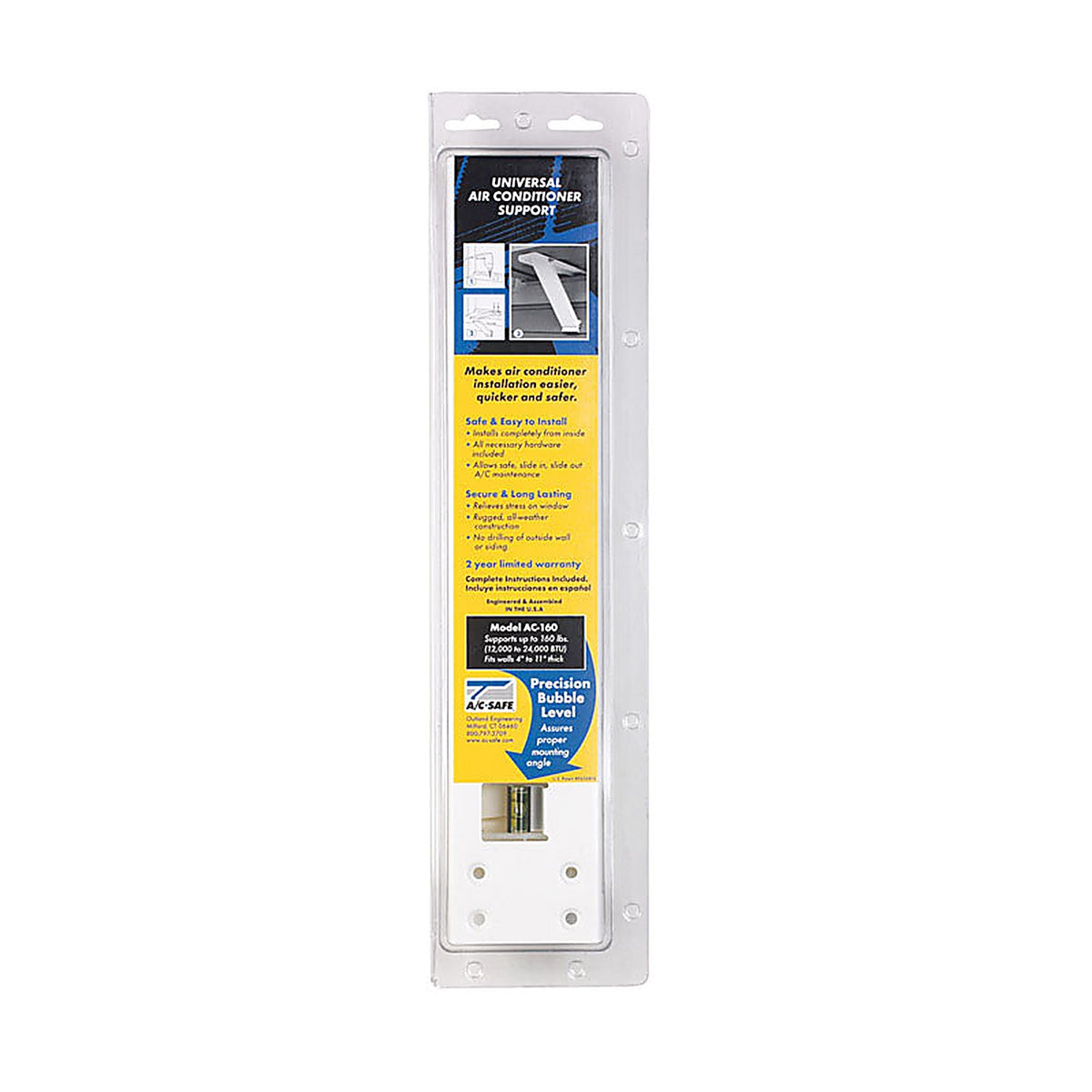 AC Safe A/C-160 White Steel Universal Air Conditioner Support 160 lb.