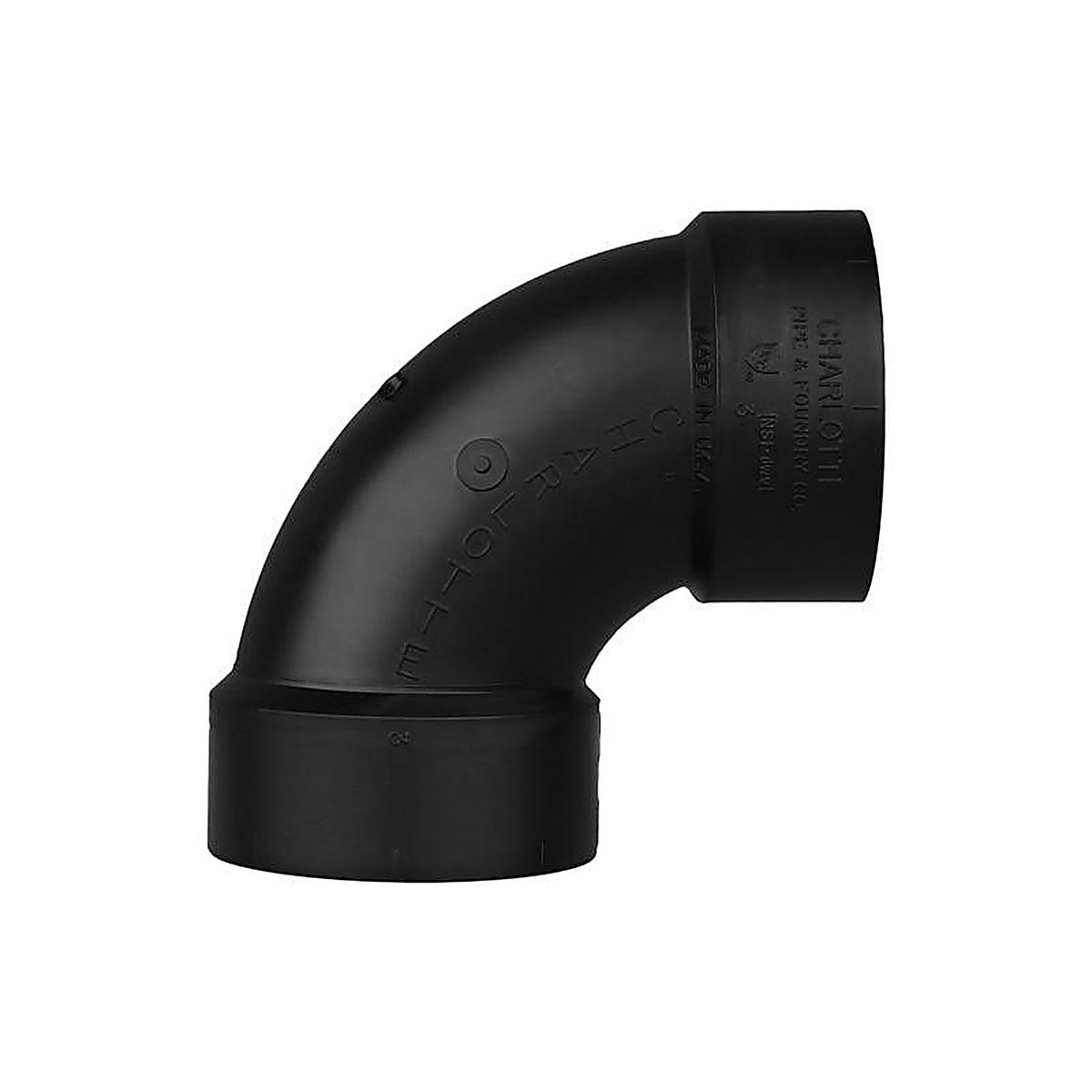 Charlotte Pipe ABS003001000 3 in. Hub x 3 in. Dia. Hub ABS 90 Degree Elbow