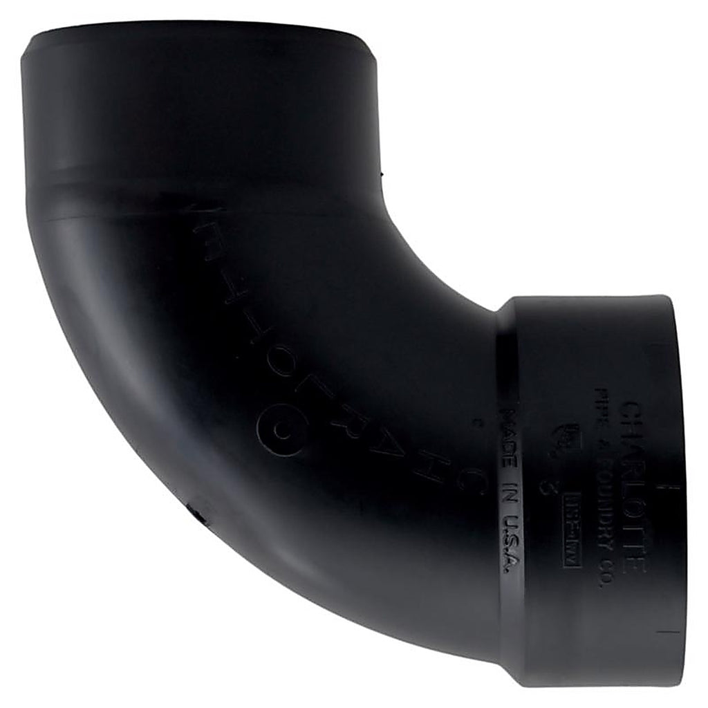 Charlotte Pipe ABS003021000 3 in. Hub x 3 in. Dia. Spigot ABS 90 Degree Elbow