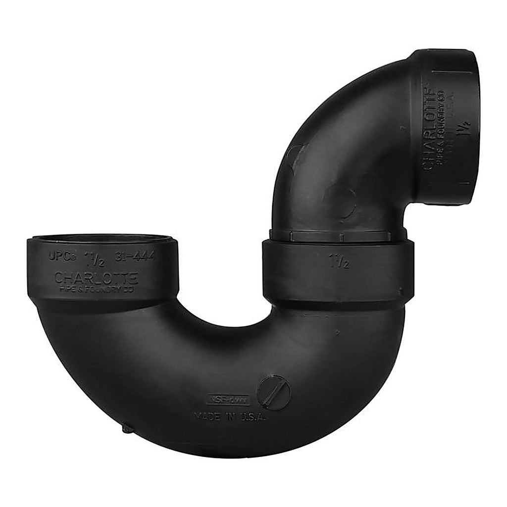 Charlotte Pipe ABS00706X0600 1-1/2 in. Hub x 1-1/2 in. Dia. Hub ABS P-Trap