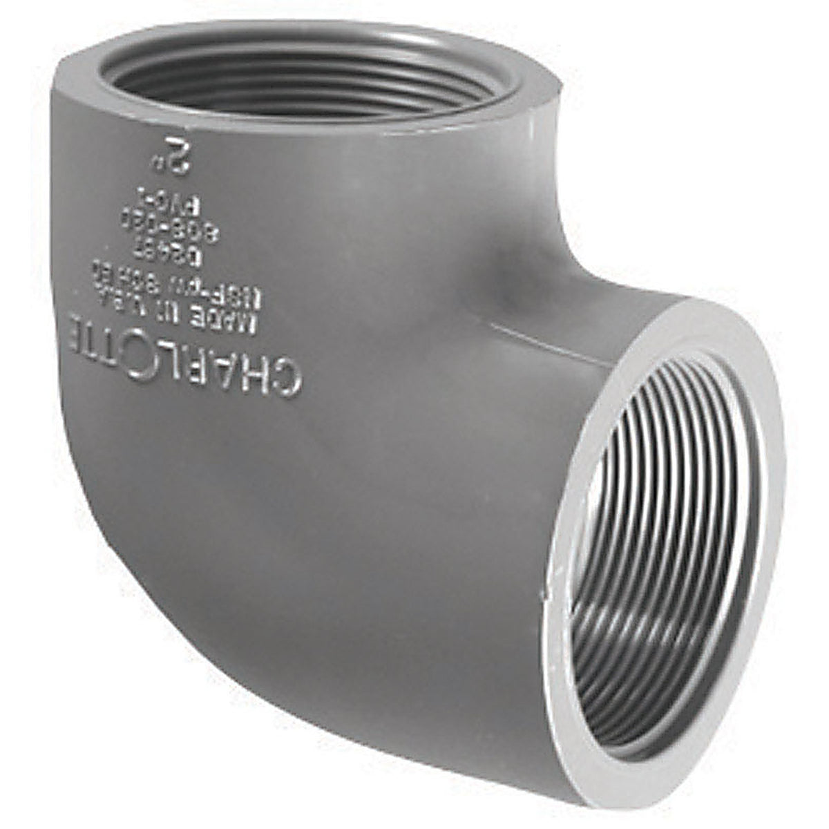 Charlotte Pipe PVC 08302 2000 Schedule 80 2 in. FPT x 2 in. Dia. FPT PVC Elbow