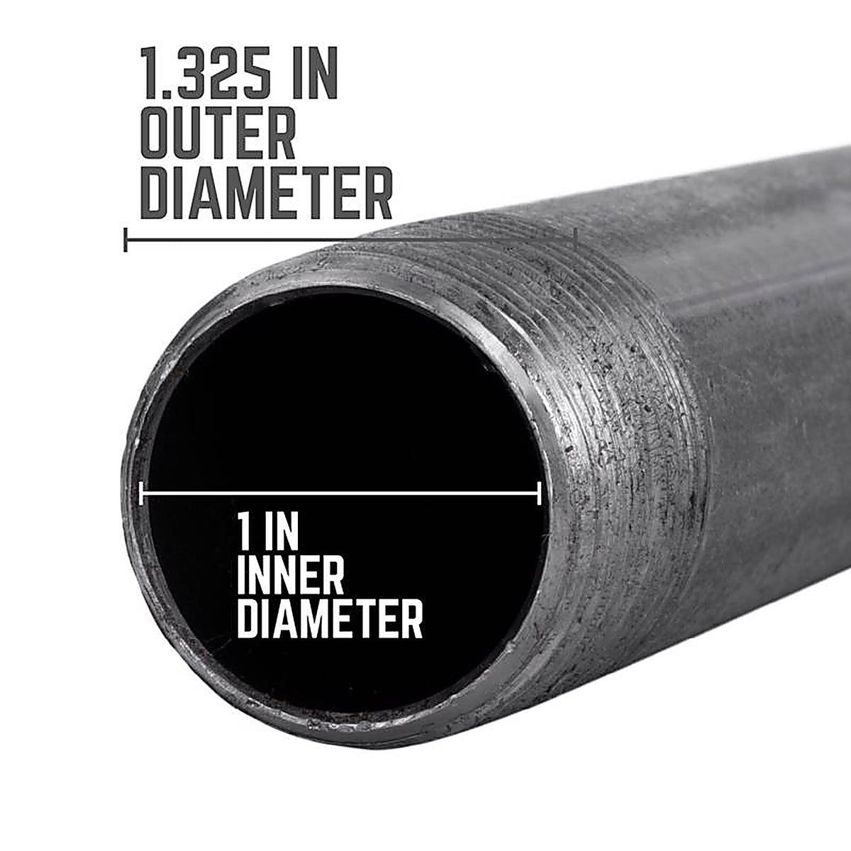 Mueller 585-070AH 1 in. MPT x 7 in. L Black Steel Nipple