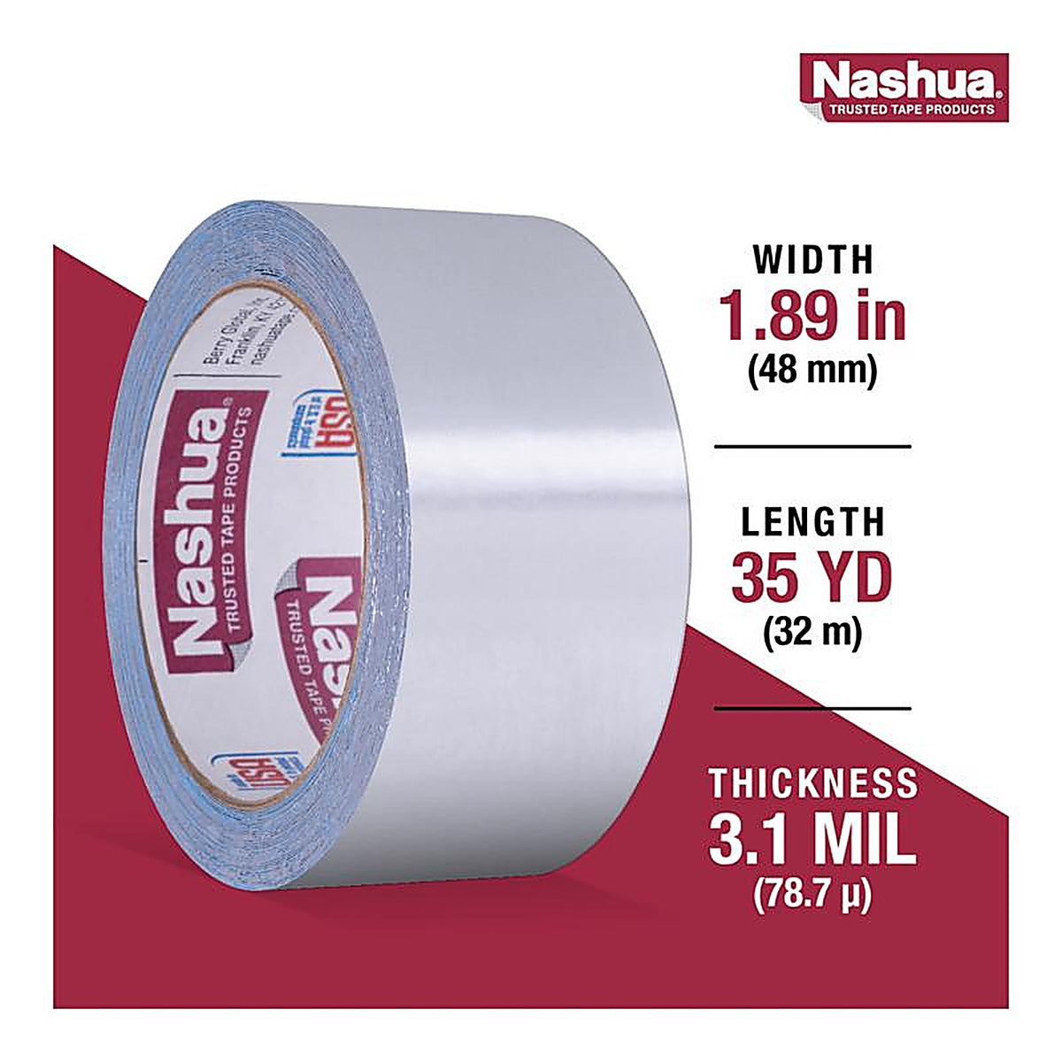 Nashua 1542731 1.89 in. W x 10.9 yd. L Silver Duct Tape
