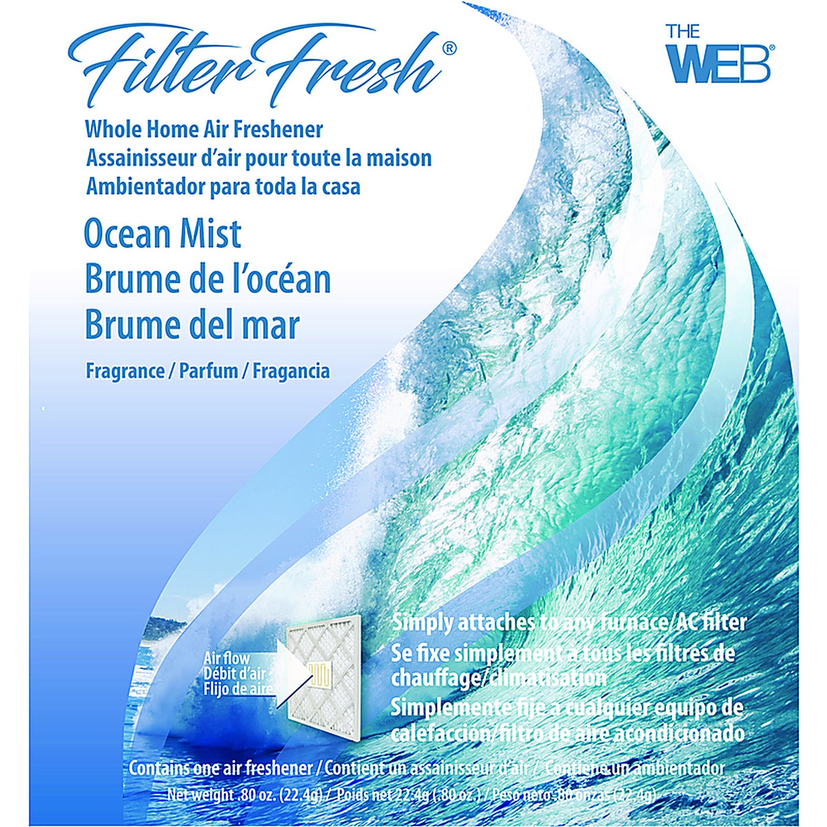 Filter Fresh WOCEAN Ocean Mist Scent Air Freshener 0.8 oz. Gel
