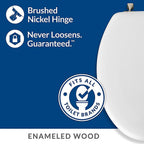 Bemis 44BN-000 Mayfair Round White Molded Wood Toilet Seat