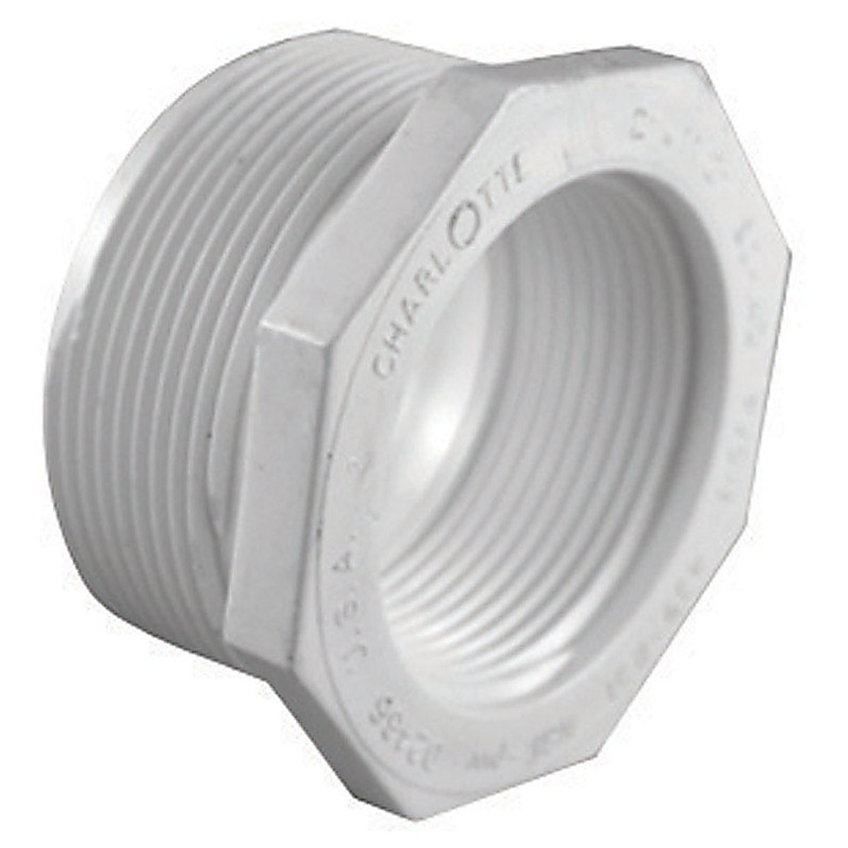 Charlotte Pipe PVC021121800 Schedule 40 1 in. MPT x 1/2 in. Dia. FPT PVC Reducing Bushing